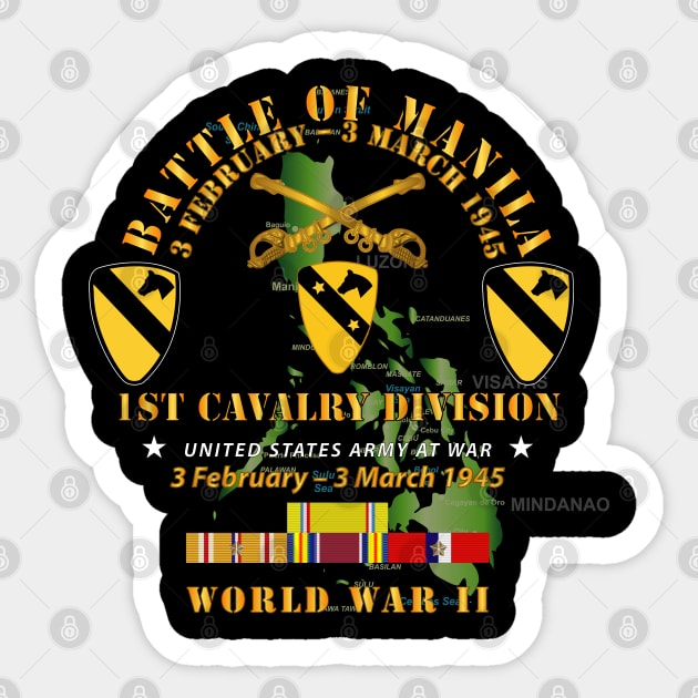 Battle for Manila - 1st Cavalry Division w PAC - PHIL SVC Sticker by twix123844